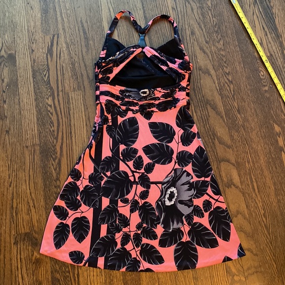 Versace Floral Print Strappy Open Back Mini Dress - Picture 2 of 12